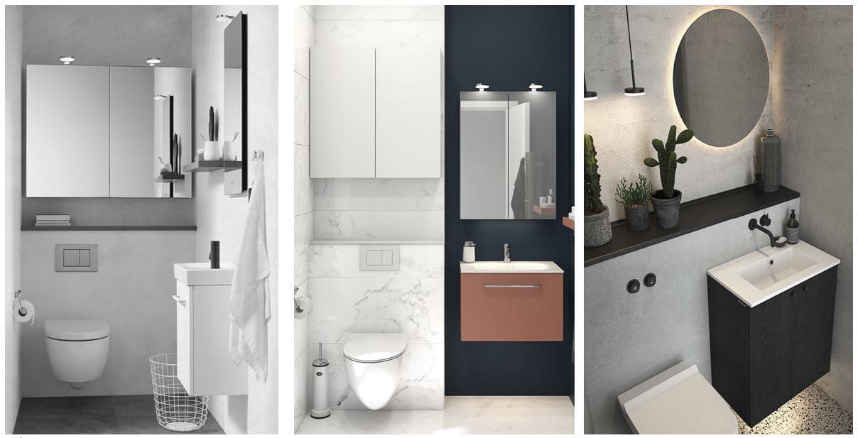 Dansani - bilder på små badrum