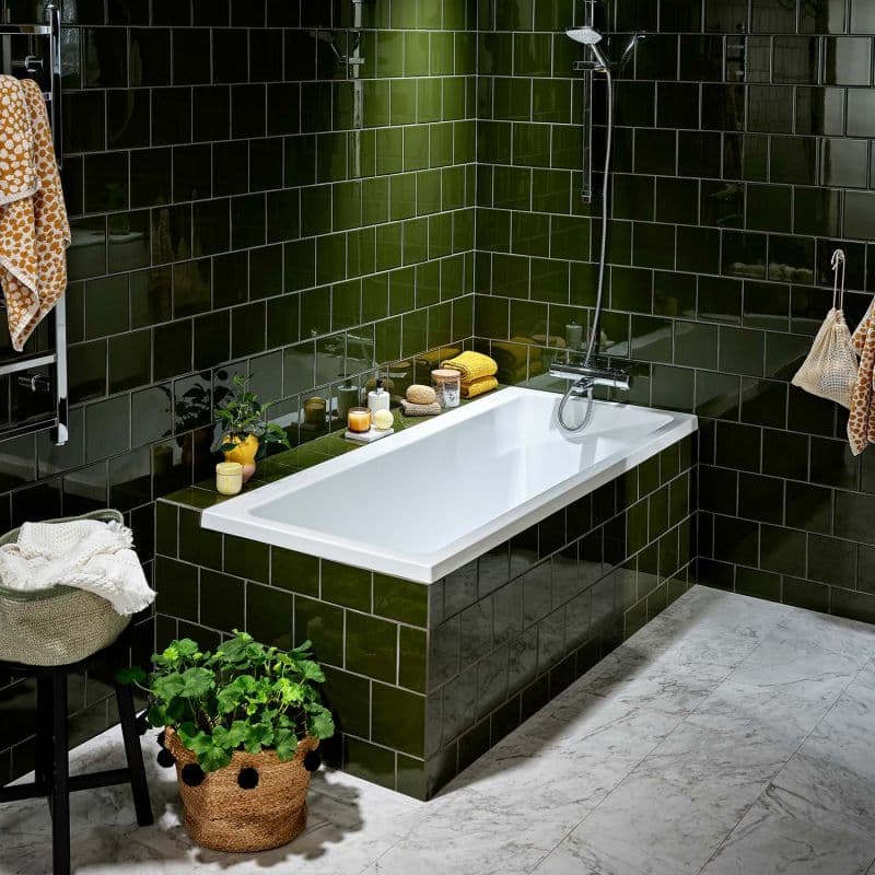 Retro badrum Kakelspecialisens kakel Verde Botella Mörkgrön