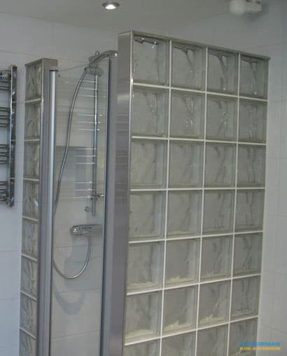 Duschkabin av glasblock