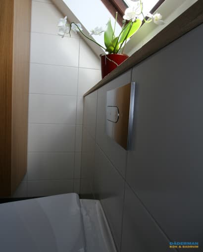 Lyxigt badrum med bastu