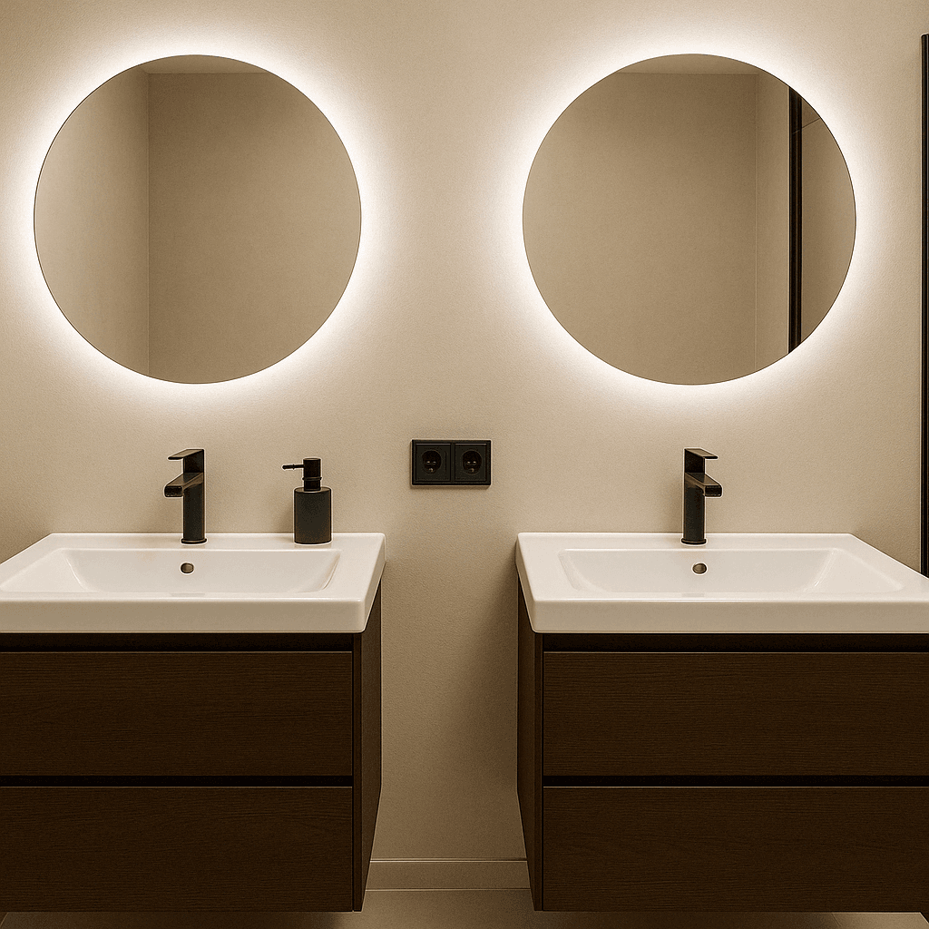 En bild på dubbla handfat