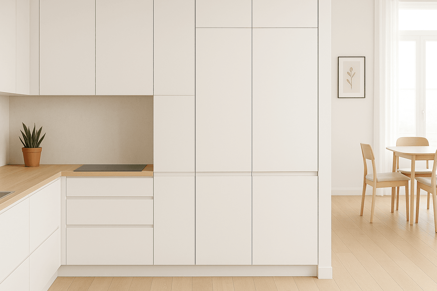 Ett inbyggt kylskåp