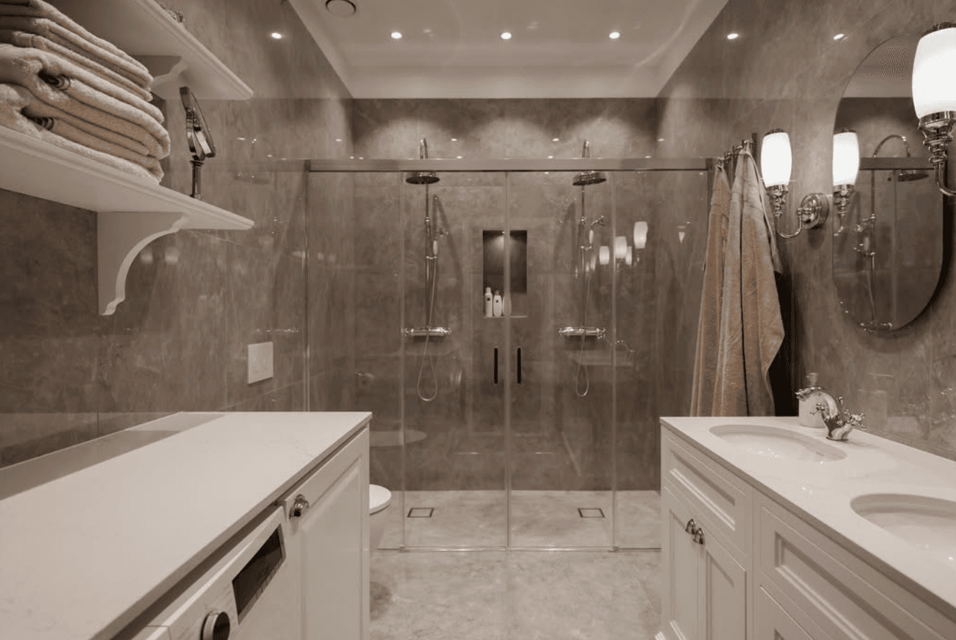 Ett fint badrum i grå färg