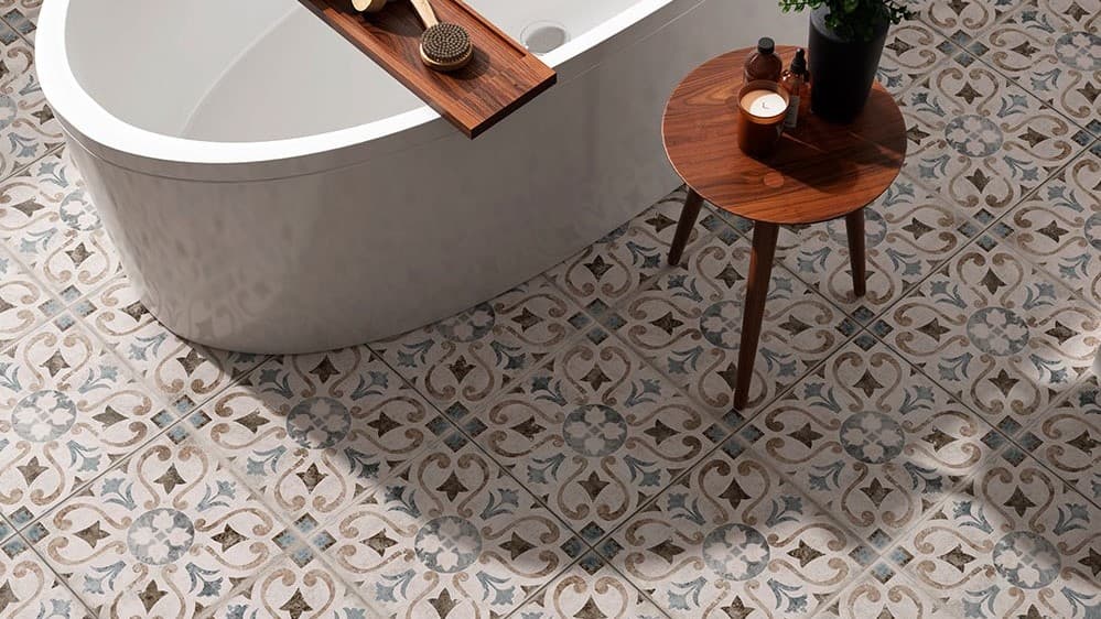 Badrum med Marrokanskt mönstrat klinker