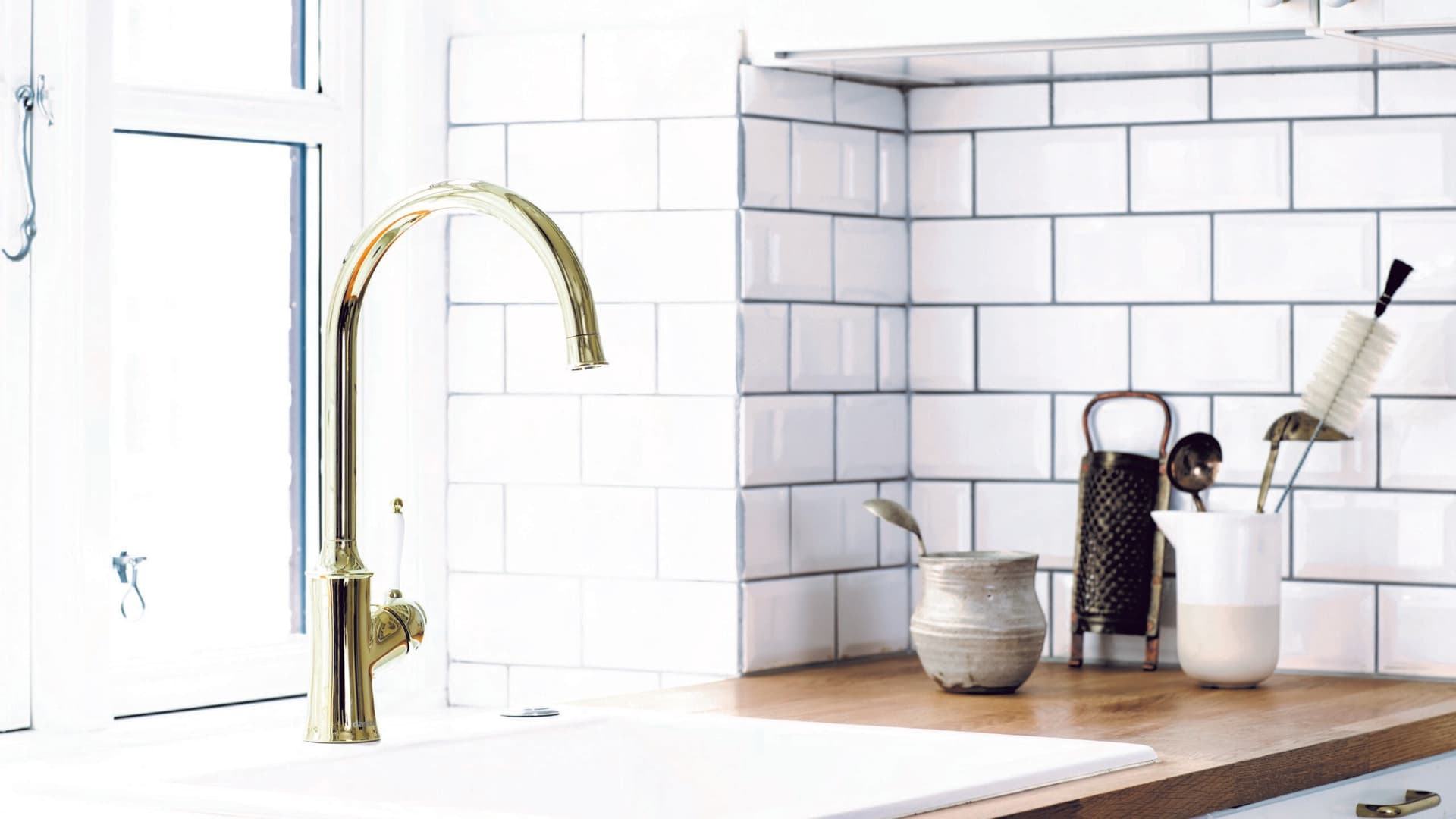 Damixa Traditionell köksblandare i mässing